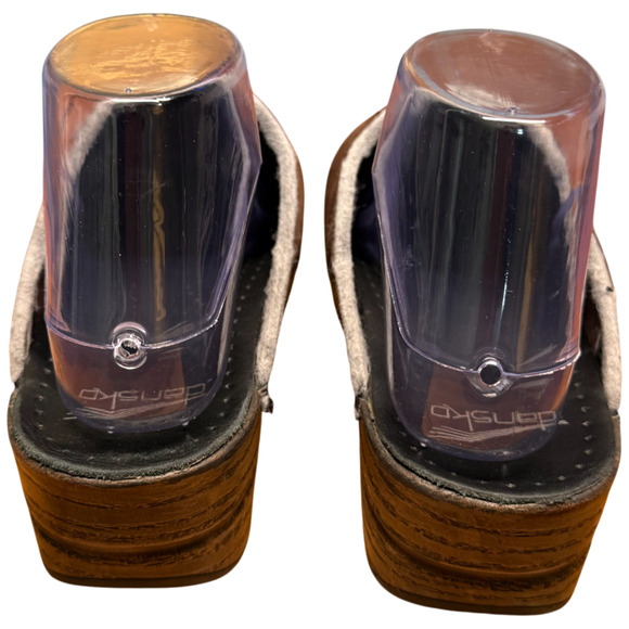 DANSKO 39/US8.5-9 Brown Suede Comfort Clog Orange Floral Embroidery Mules READ - Picture 5 of 12